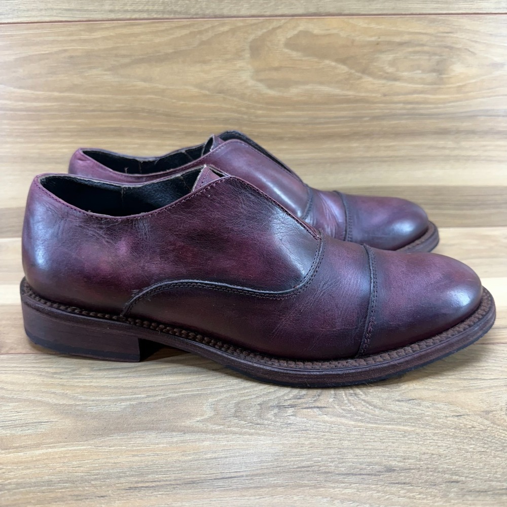 Freebird Detrick Mens 11 Leather Slip On Oxford‎ Dress Shoes Oxblood Red